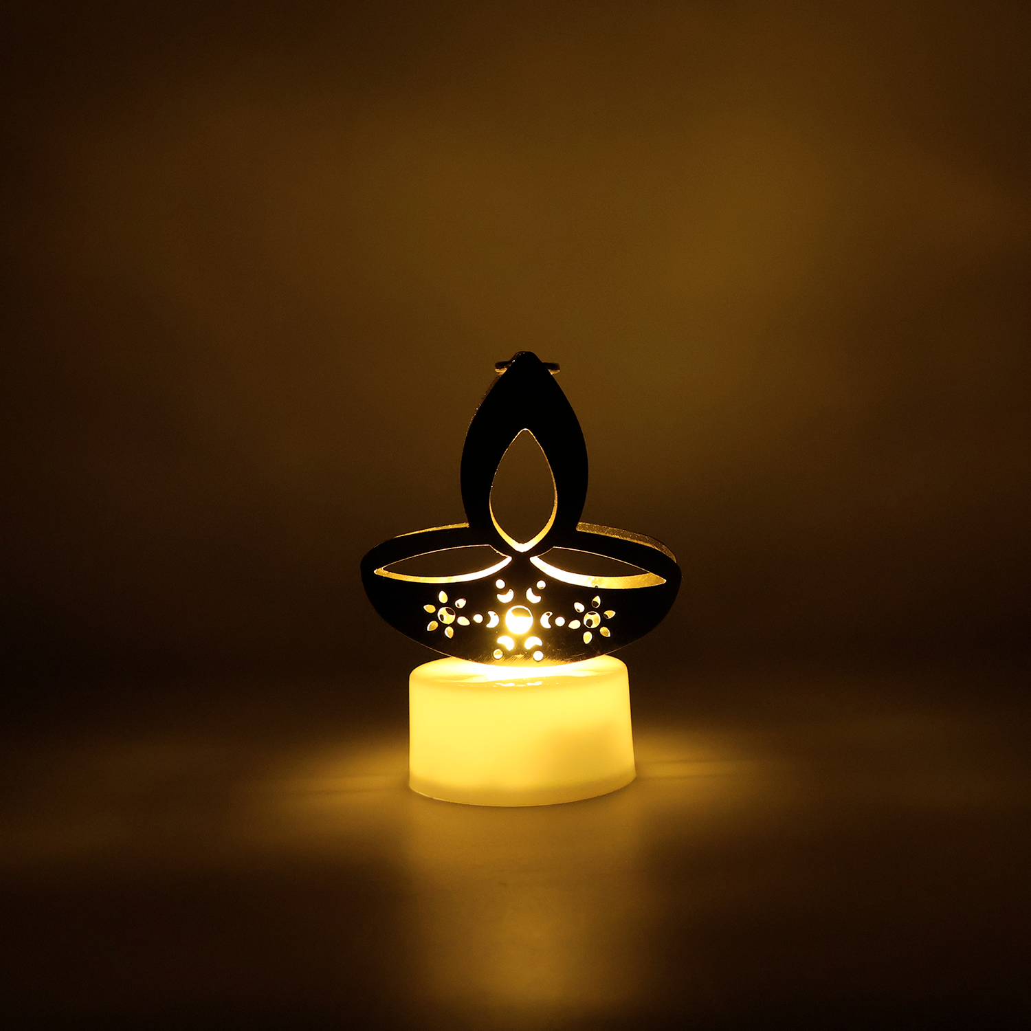 Golden Diya Shaped LED Tealight Candles (6 Pc) Golden Diya Shaped LED Tealight Candles (6 Pc)